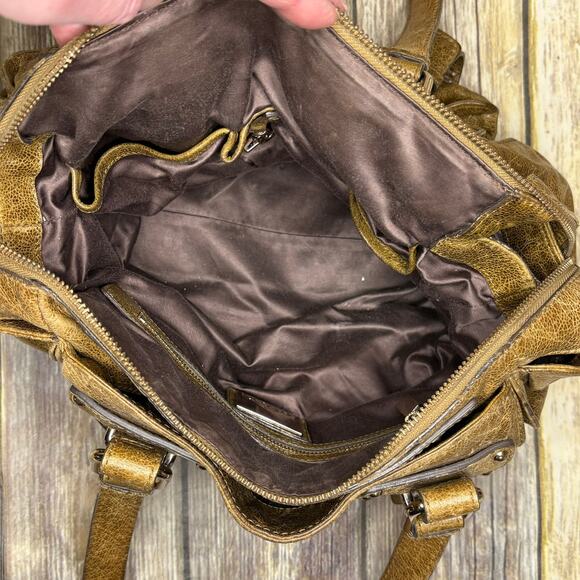 Kooba Distressed Studded Brown Leather Western Y2K Cowgirl Countrycore Handbag - Picture 7 of 10